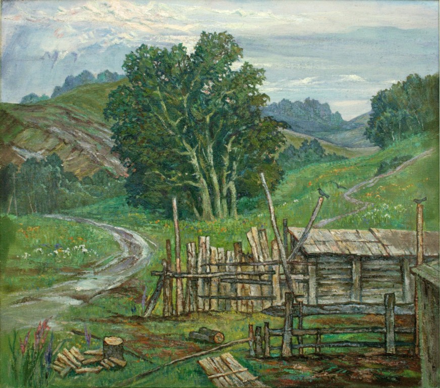 Чулюков Юрий Александрович (г.рожд. 1949) Ненастный день. 2000. Холст, масло. 74х85 см. ВММЗШ ОФ 9425