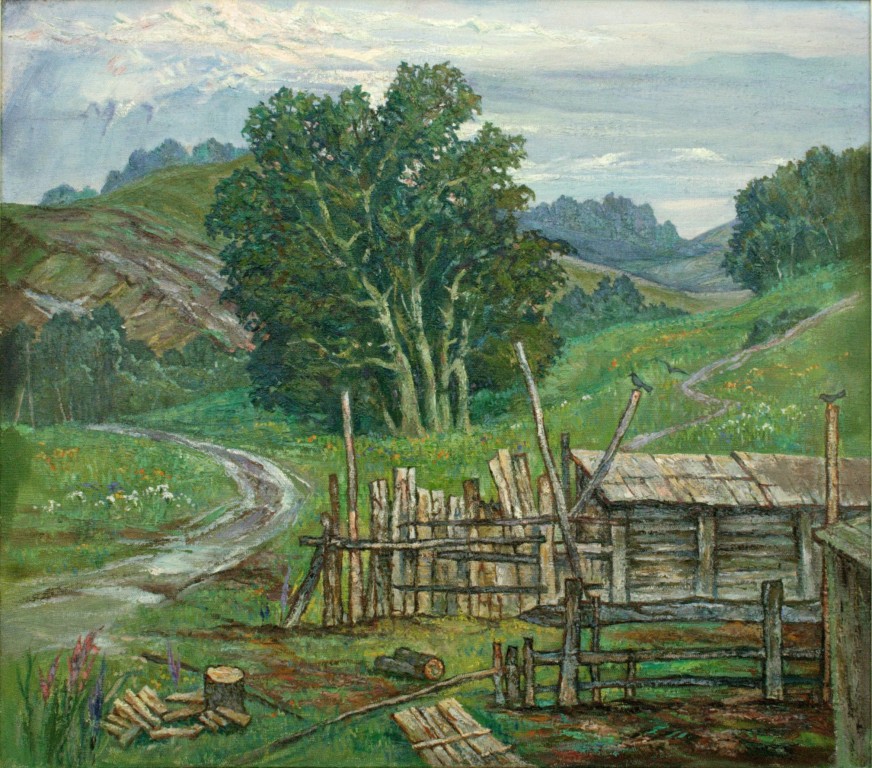 Чулюков Юрий Александрович (г.рожд. 1949) Ненастный день. 2000. Холст, масло. 74х85 см. ВММЗШ ОФ 9425